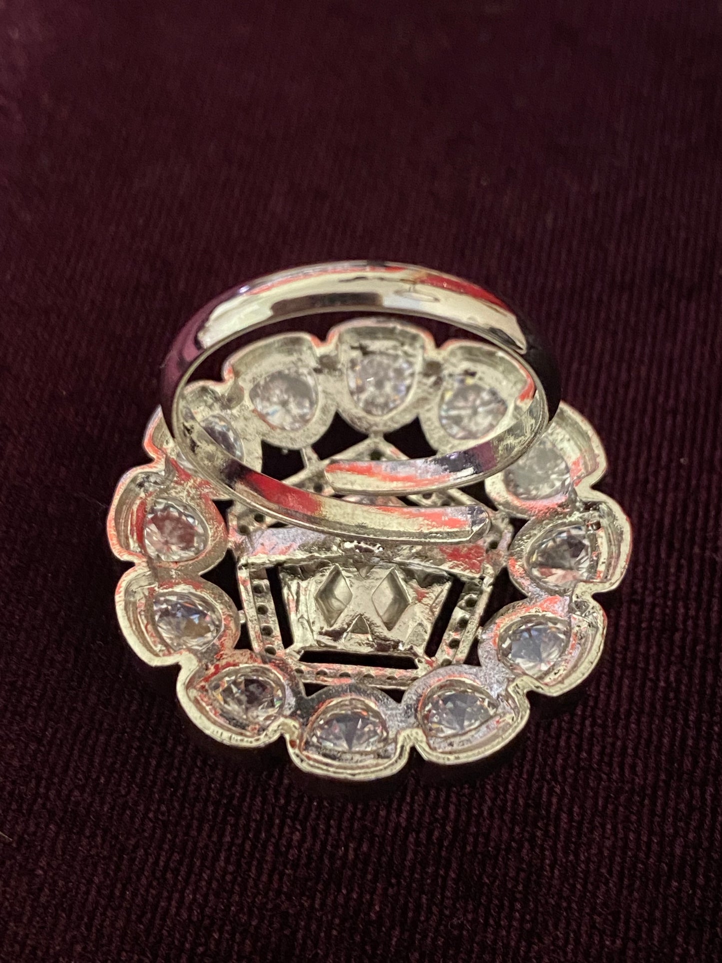 Silver Color American Diamond Finger Ring