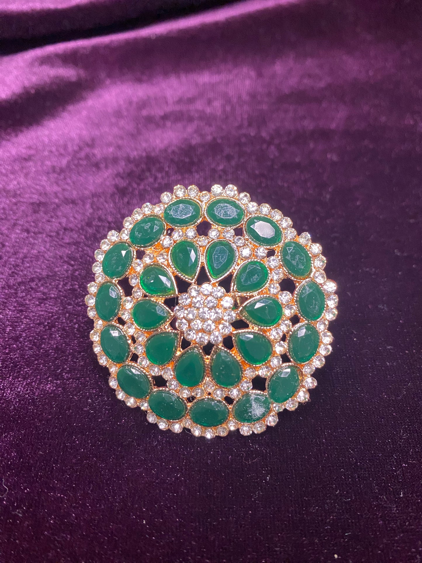 Stone and Faux Kundan Finger Ring | Big size