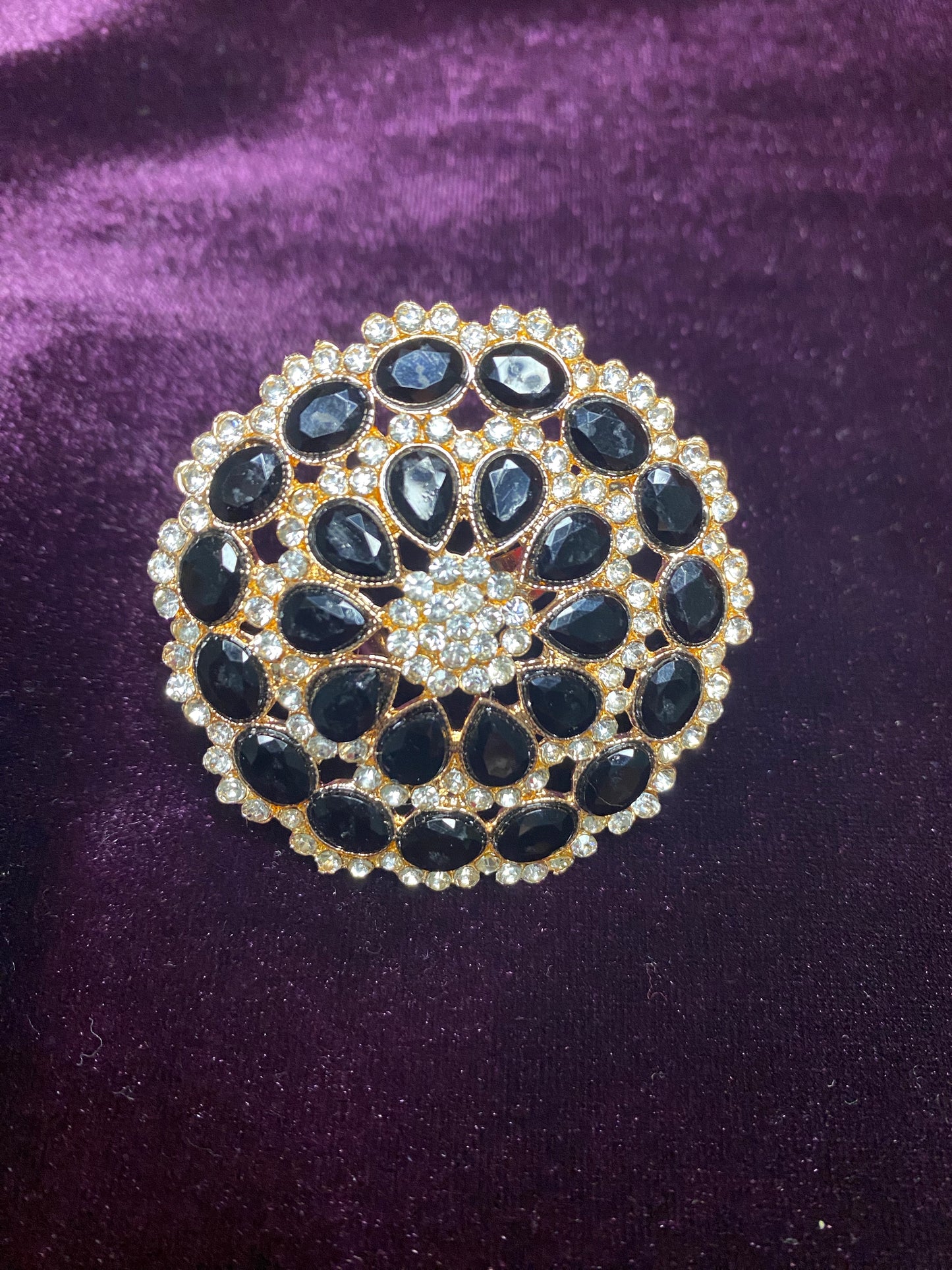 Stone and Faux Kundan Finger Ring | Big size