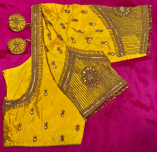 Aari Maggam work blouse |PrincessCut Non-Padded | Fits 38”- 44”