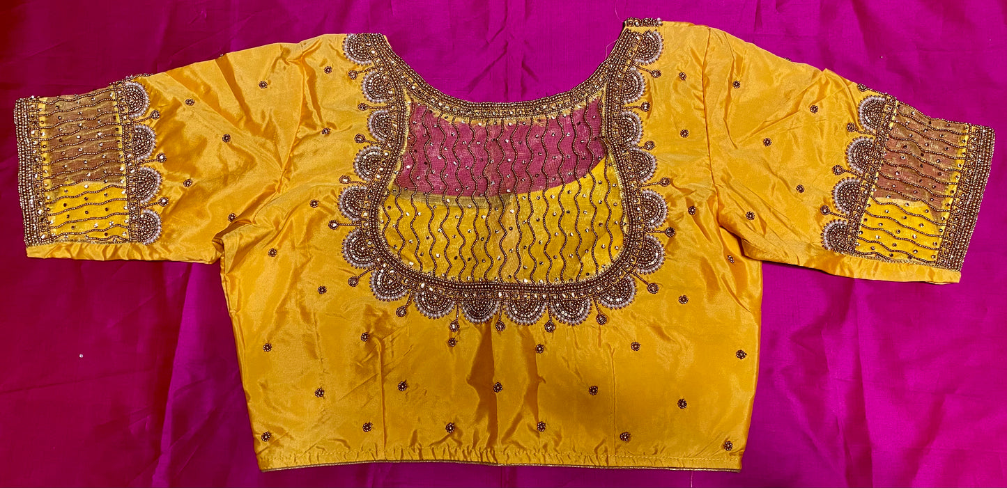 Maggam Aari work blouse |PrincessCut Non-Padded | Fits 38”- 44”