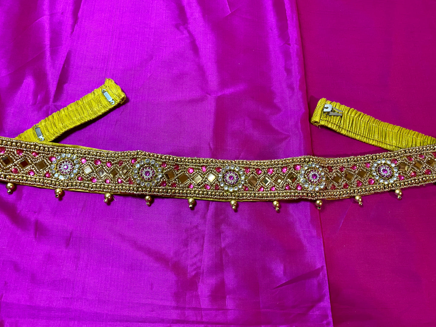 Aari Maggam work belt | Pink | Size- 24"- 36"