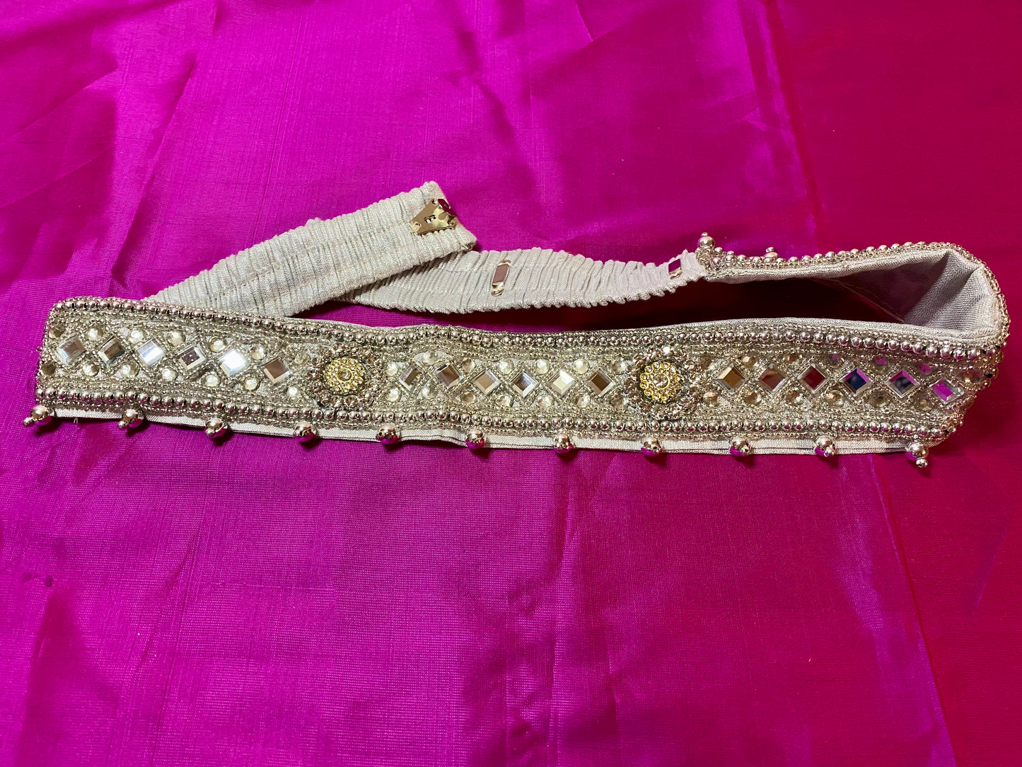Aari Maggam work Belt |Silver| Size 22"-36"