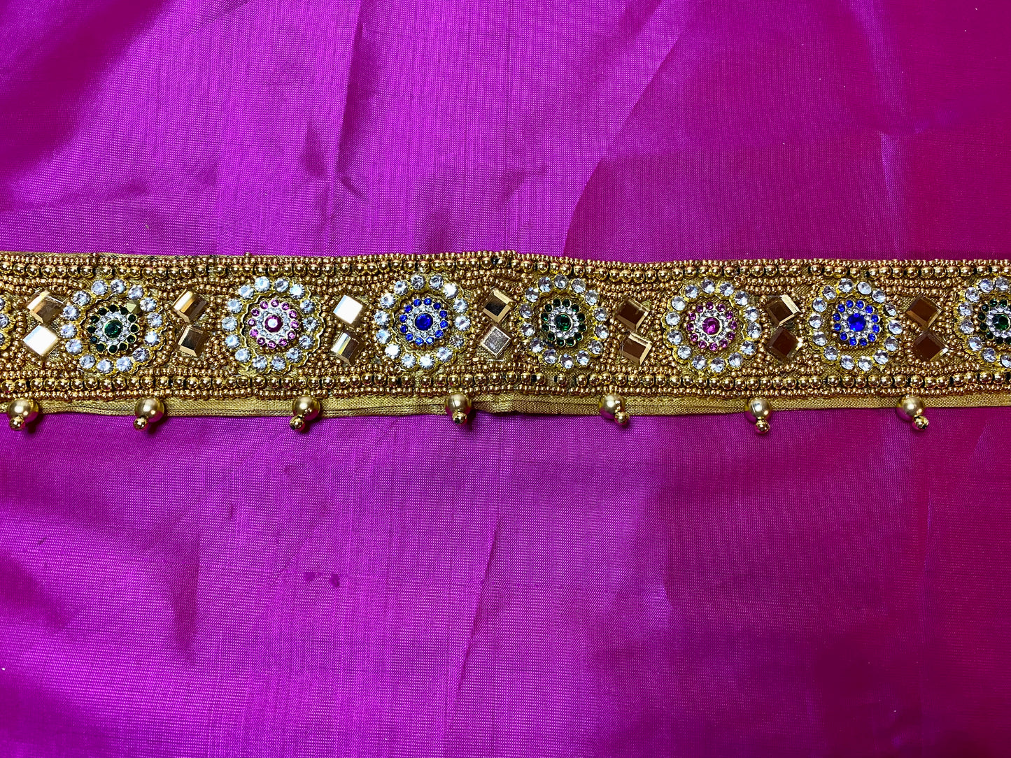 Aari Maggam work Belt | Blue Green Pink|Size-25"-36"