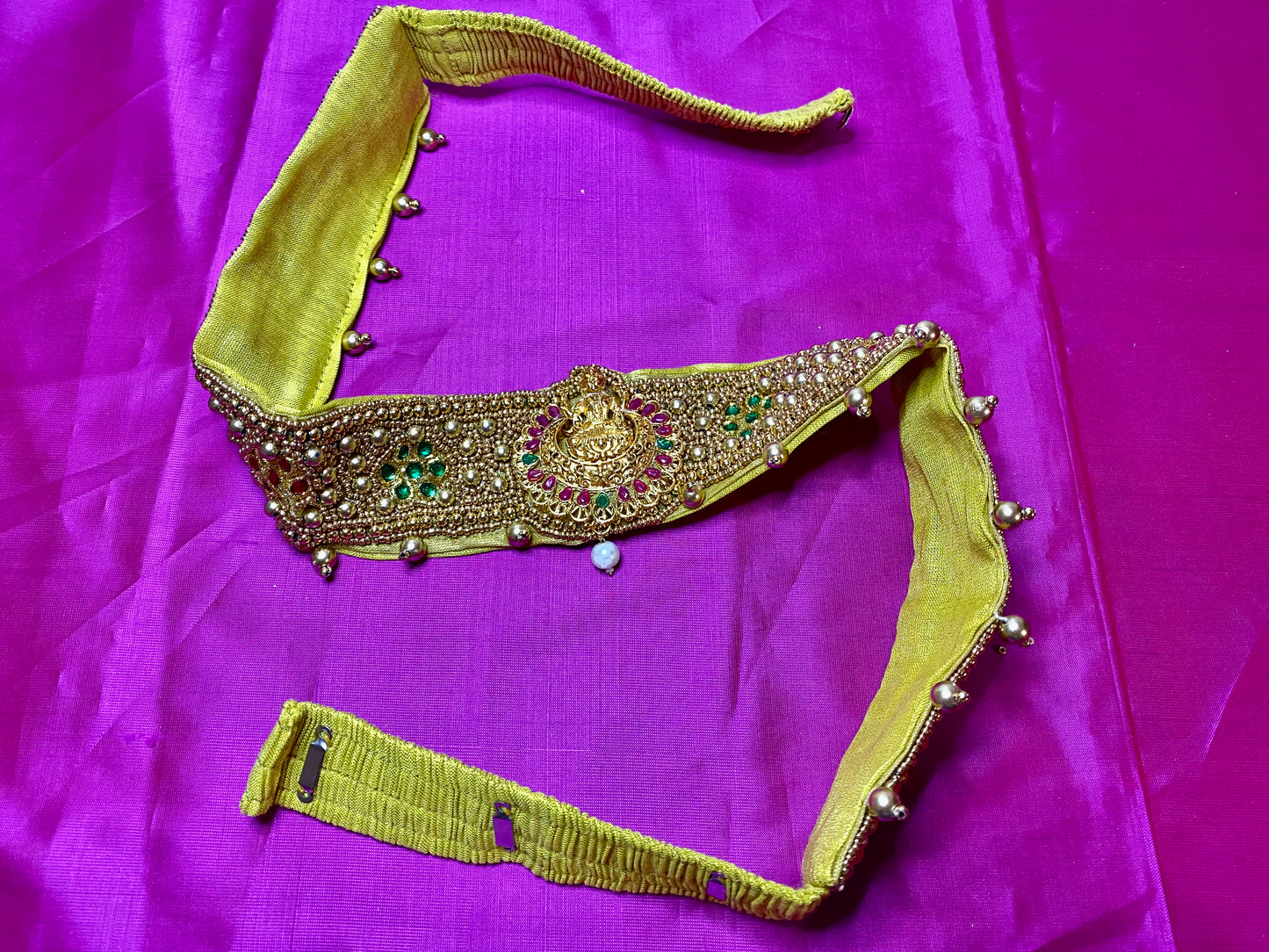 Aari Maggam work Laxmi Pearl Belt | Size- 25"-38"