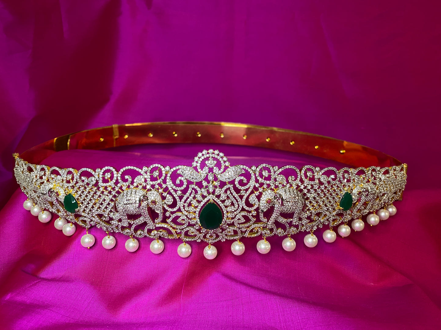 Kamarpatta| CZ American Diamond Vaddanam | Elephant|Adult