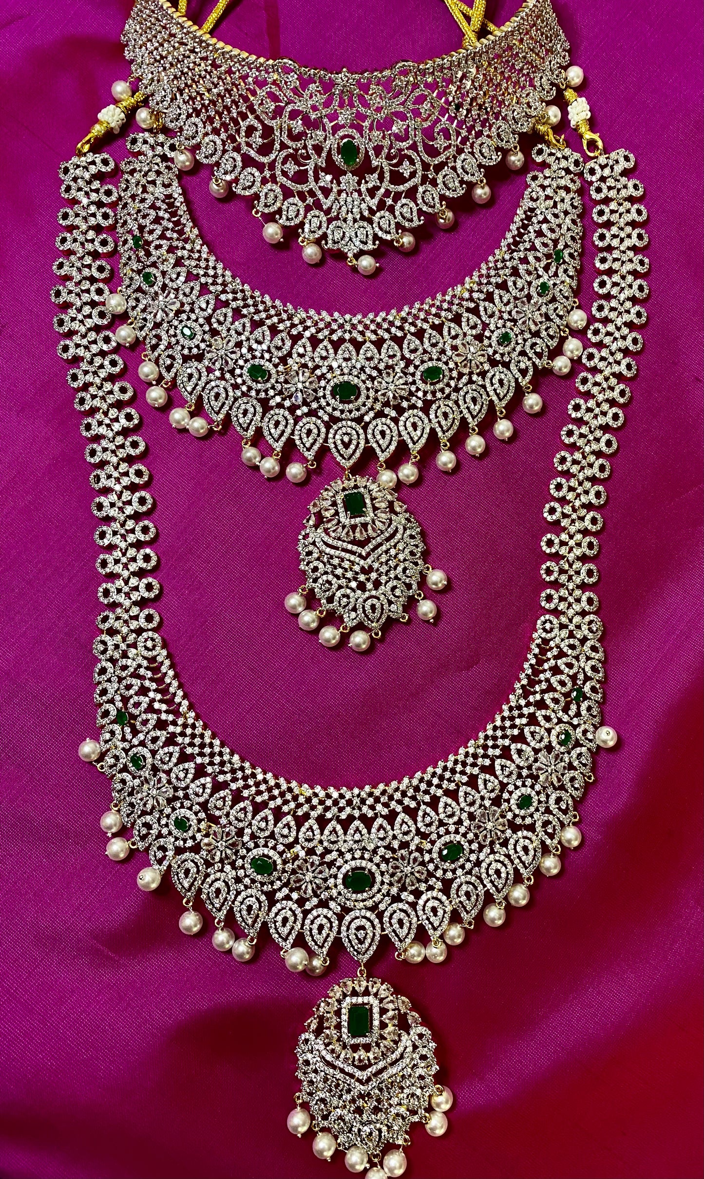 AD Bridal Set | Emerald Green |GJ Finish