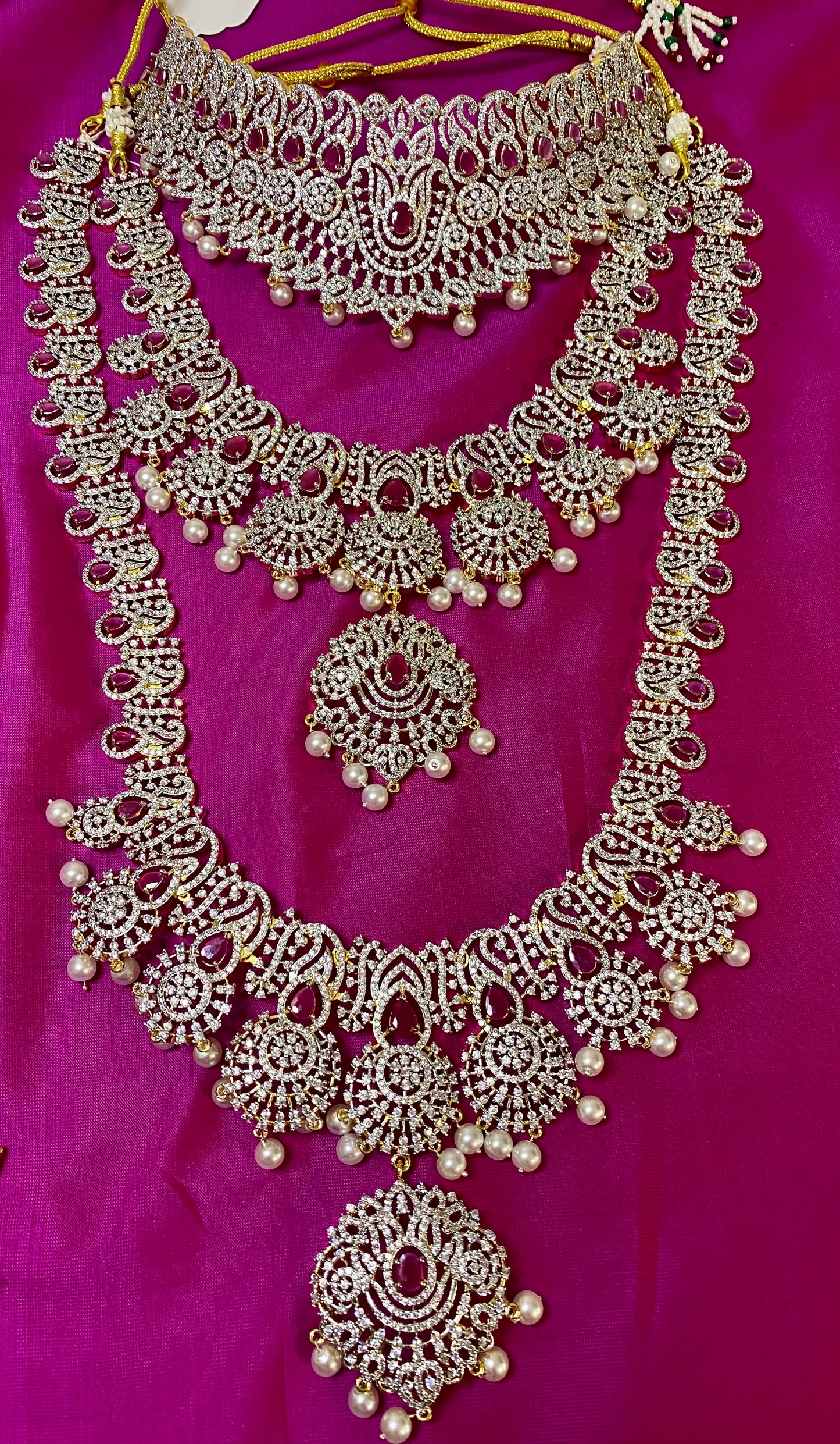 AD Bridal Set |Ruby Pink Mango|GJ Finish