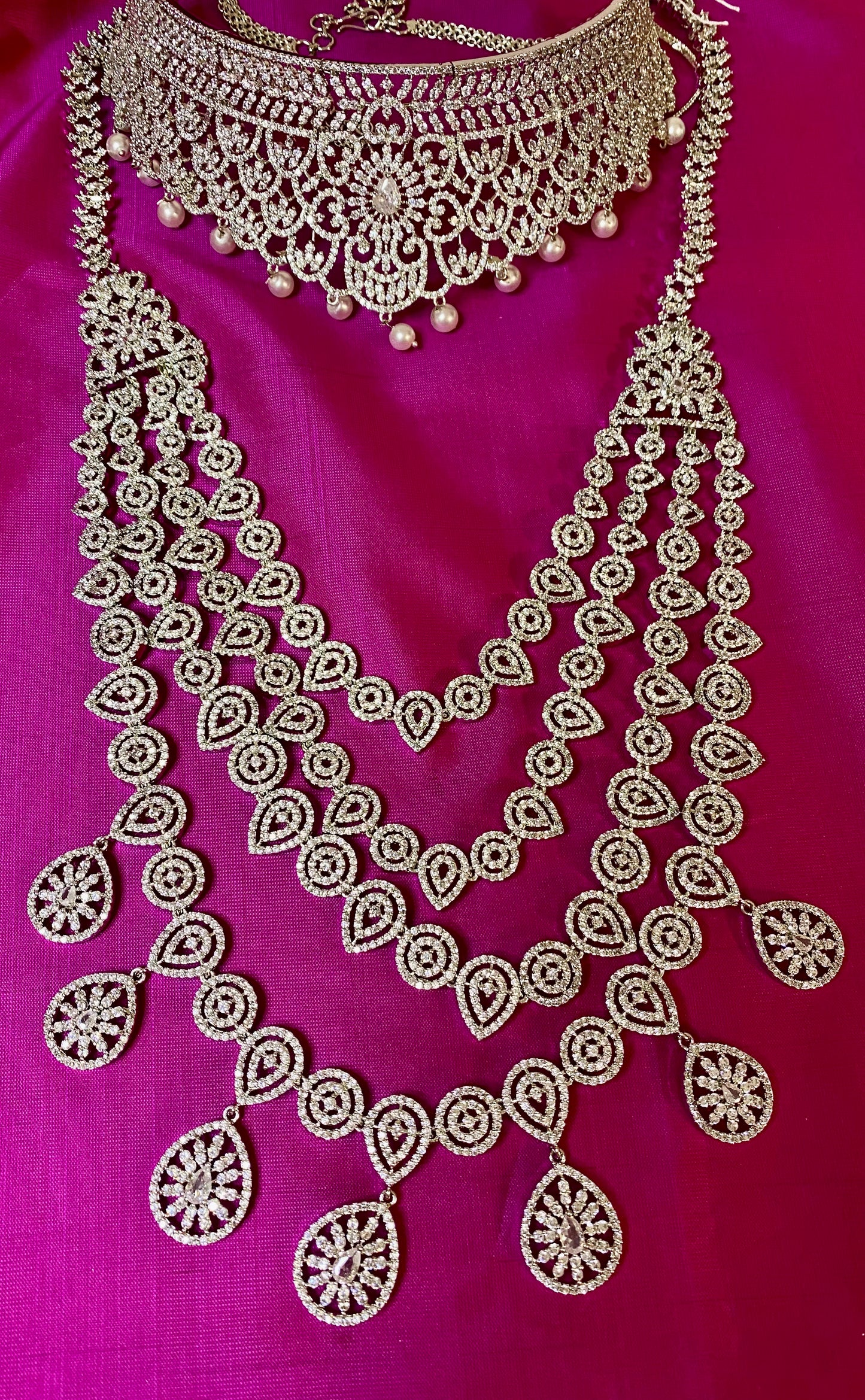 AD Bridal Set |Rhodium Finish |Multilayer
