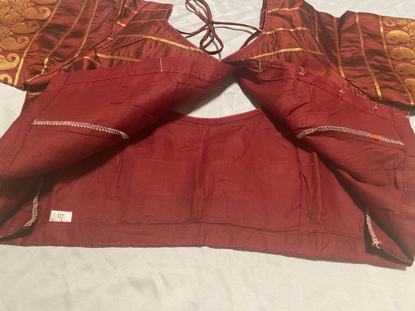 Saree with Stitched blouse(38"-42")|Kanjivaram Style|Soft LichiSilk|Fall ,Pico/overlock done (Copy)