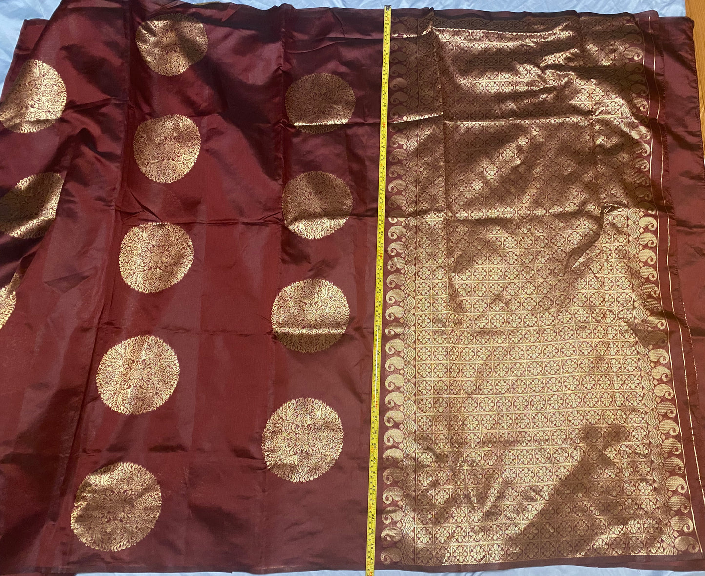 Saree with Stitched blouse(38"-42")|Kanjivaram Style|Soft LichiSilk|Fall ,Pico/overlock done (Copy)