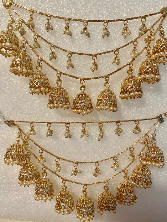 Antique Bridal Kanchai |Premium quality sahara for earrings|Bahubali style Earchain|