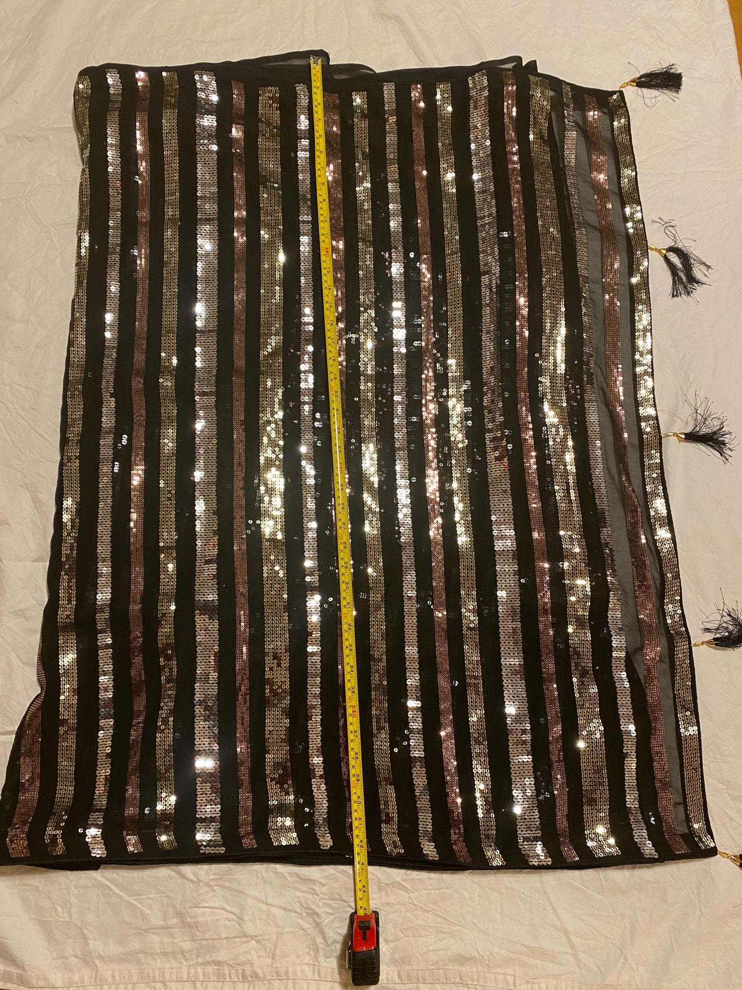 Black Party Saree| Sequins Party Saree |Georgette fabric| Saree with unstitched blouse|Fall /pico done