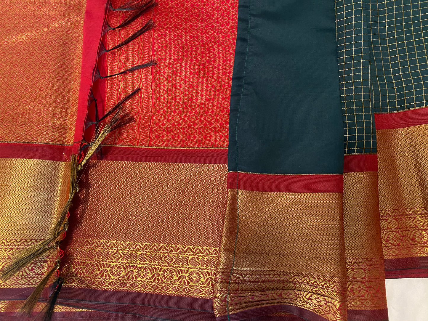 Pattu style Mix Silk Saree with Readymade Maggam Aari blouse|PrincessCut|Fits 36"-42”|Wedding Embroidered Blouse|Saree with stitched blouse Fall Pico