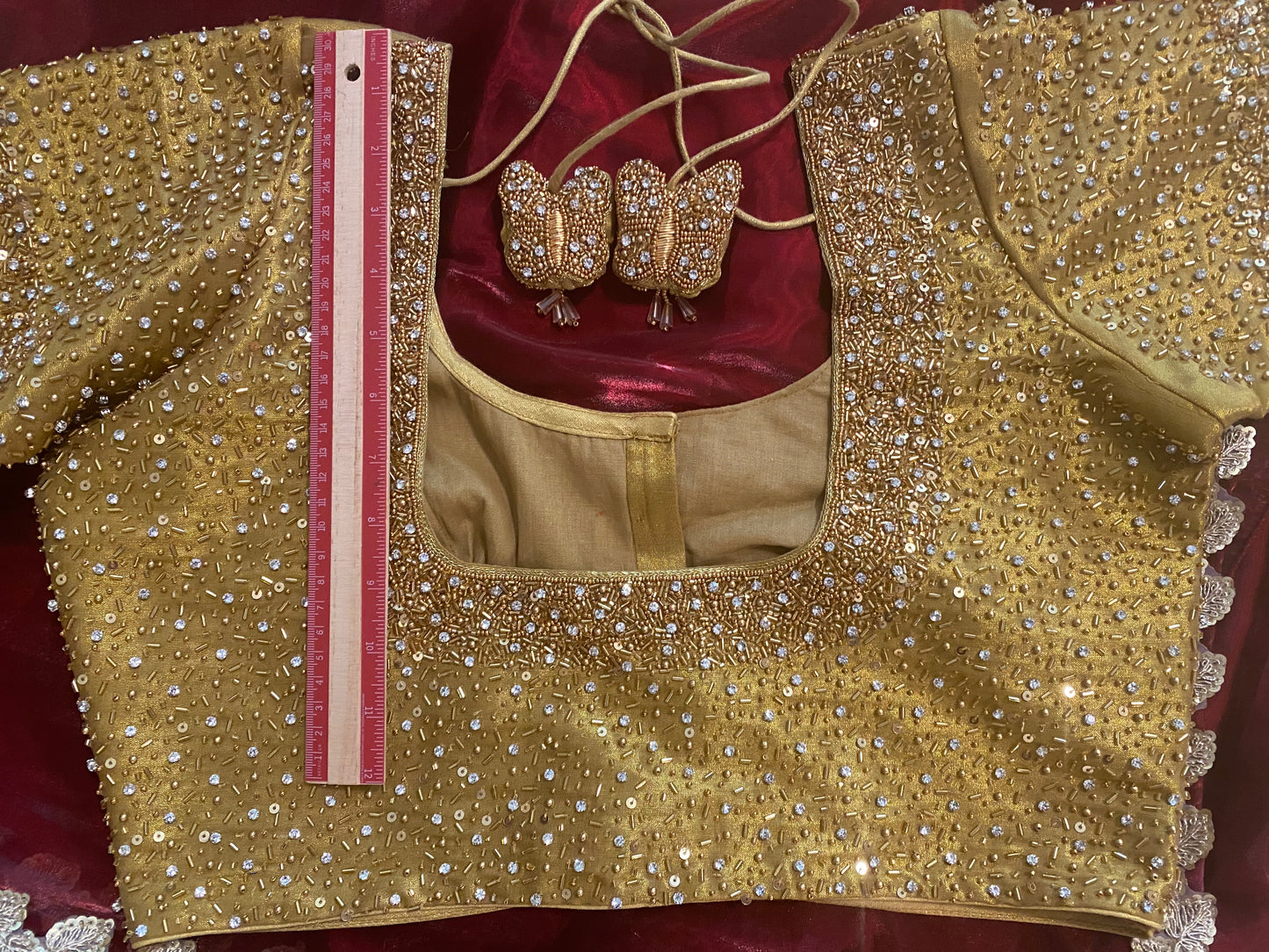 Organza Saree with Sequin Lace and stitched blouse|Light weight| Plain saree with border and readymade blouse|Fall pico/overlock done