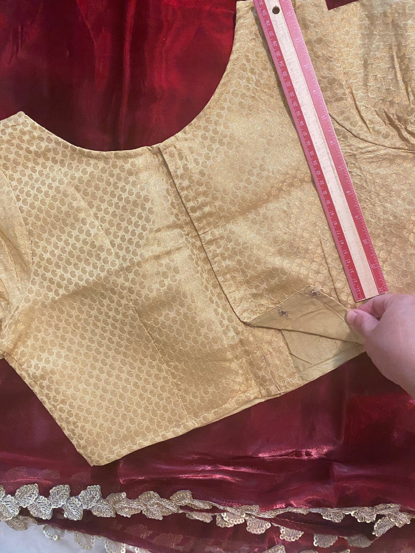 Organza Saree with Sequin Lace and stitched blouse|Light weight| Plain saree with border and readymade blouse|Fall pico/overlock done