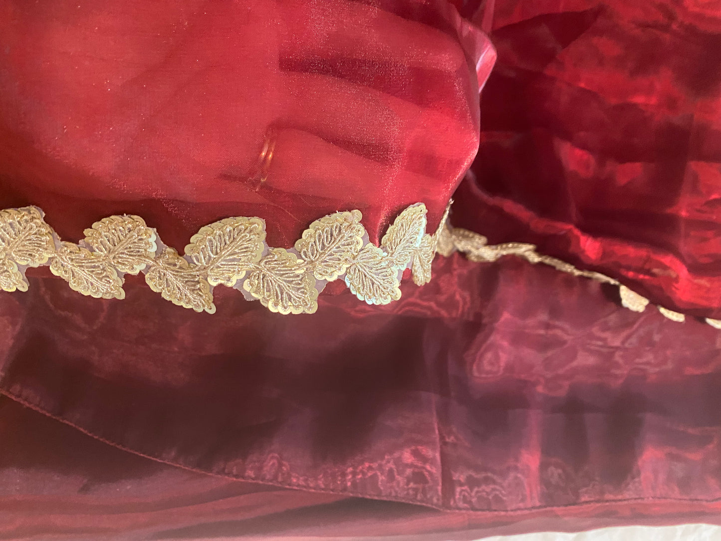 Organza Saree with Sequin Lace and stitched blouse|Light weight| Plain saree with border and readymade blouse|Fall pico/overlock done