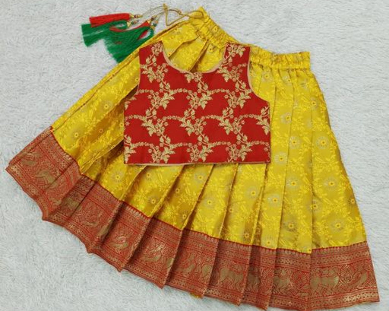 PattuPavadai|South Indian Traditional Pattu Pavadai| Lehenga Choli For baby Girls