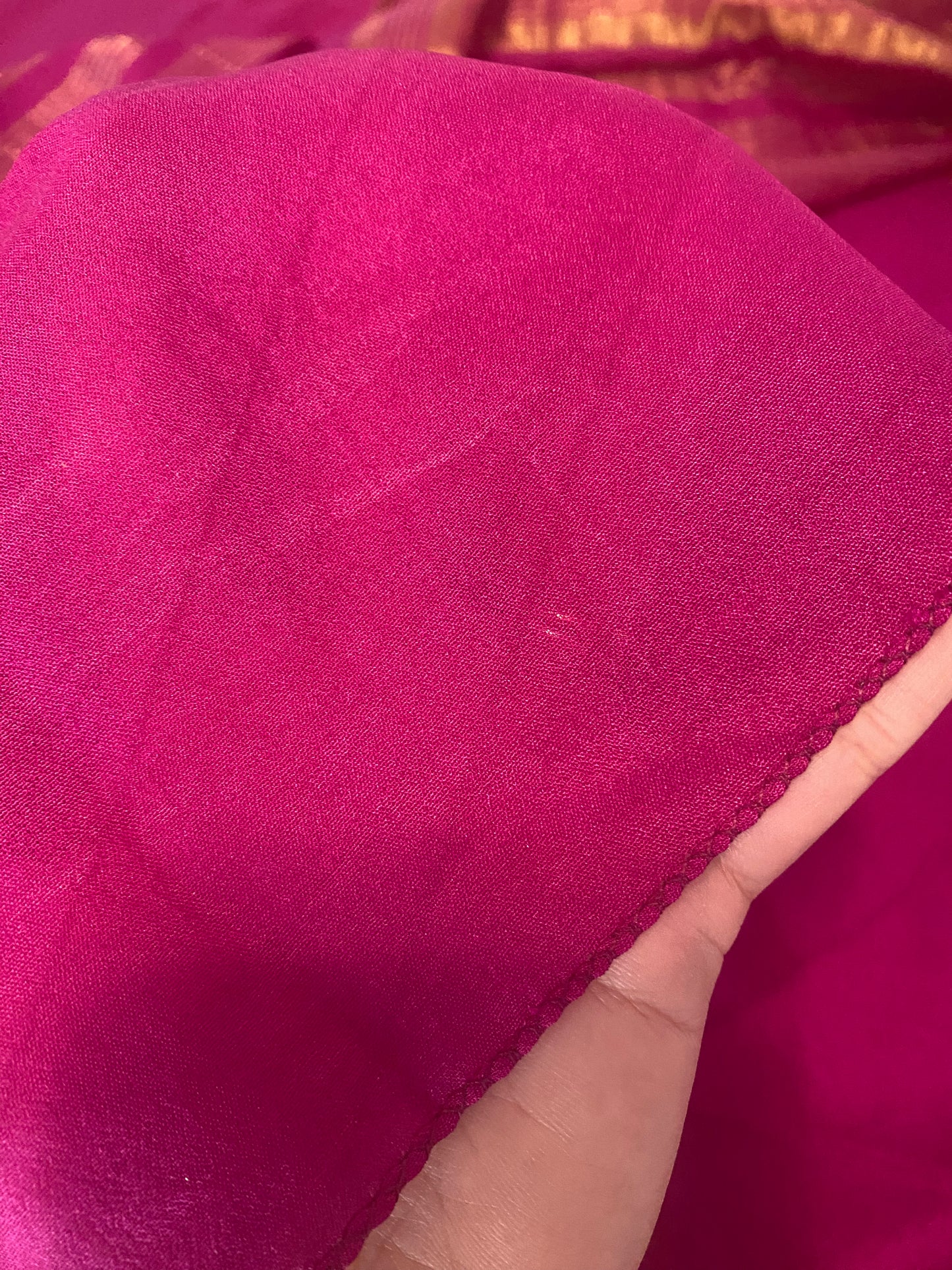Semi-crepe Saree with Stitched blouse|Mysore Silk style design|Blouse Fits Bust 38" margin upto 46"|Fall ,Pico/overlock done|Light Weight
