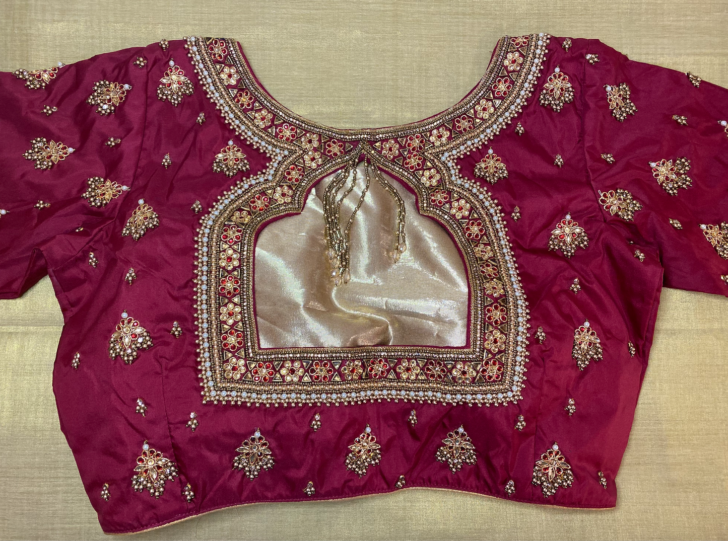 Maggam Aari work blouse |PrincessCut Padded |Readymade Fits 38”- 44”