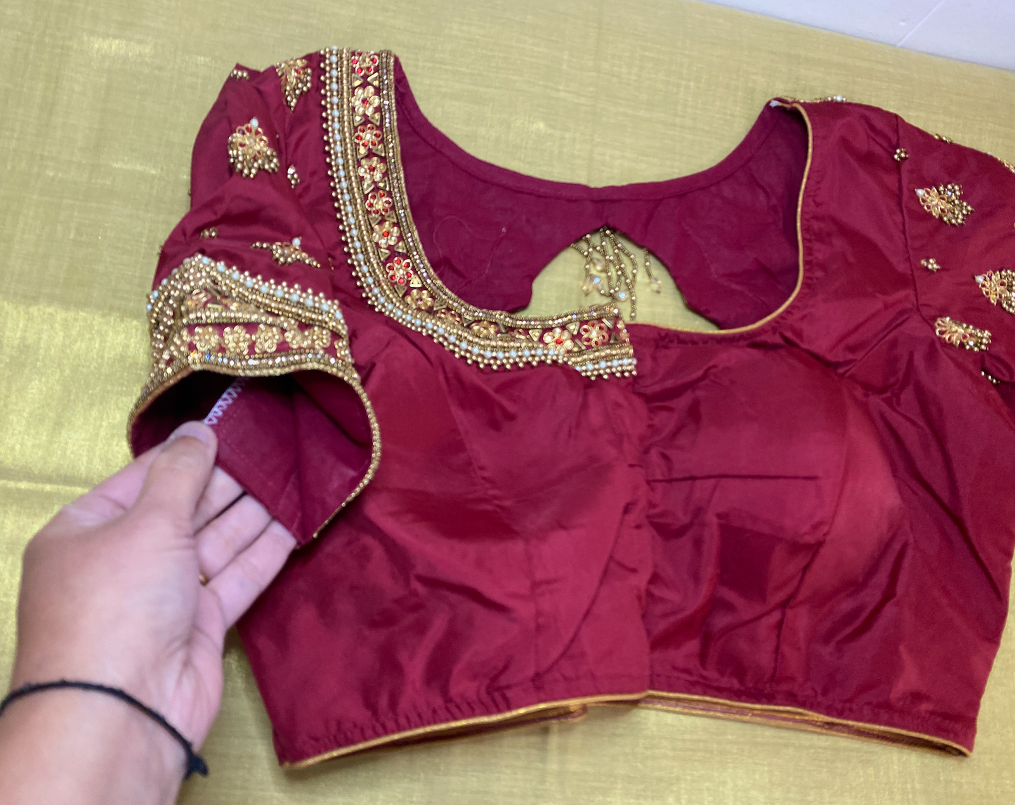 Maggam Aari work blouse |PrincessCut Padded |Readymade Fits 38”- 44”