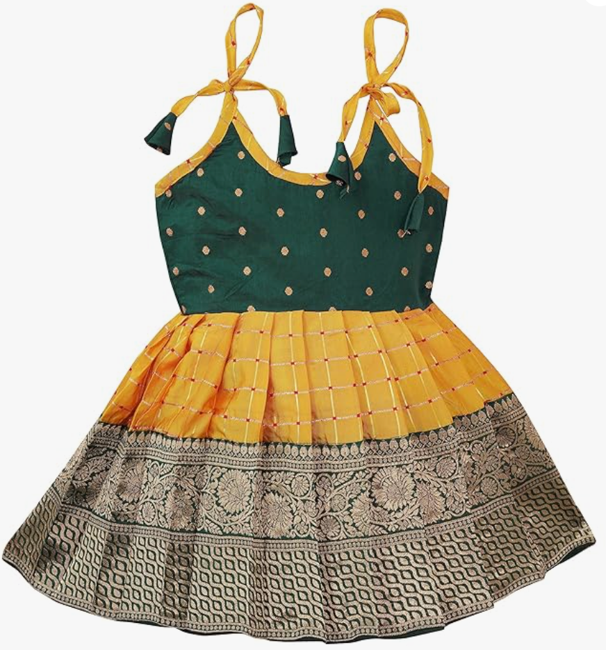 KidsDress|Frock Dress|PattuPavadai|South Indian Traditional Pattu Pavadai| Tapeta Silk