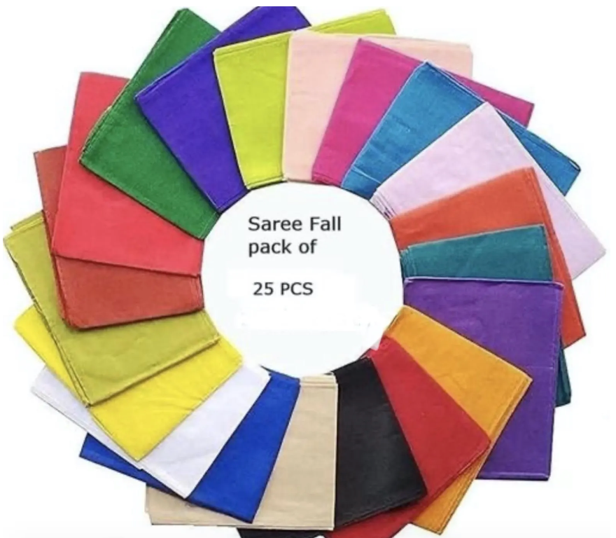 Saree fall set of 25 pack| Cotton fall for saree| 13cm x 205cm