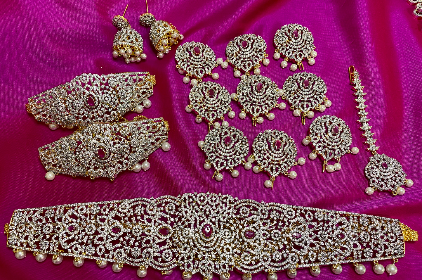 AD Bridal Set |Ruby Pink Mango|GJ Finish