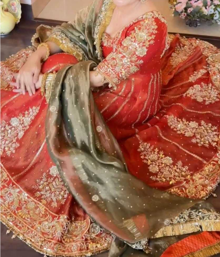 Heavy Silk Gown with Embroidery Sequin work