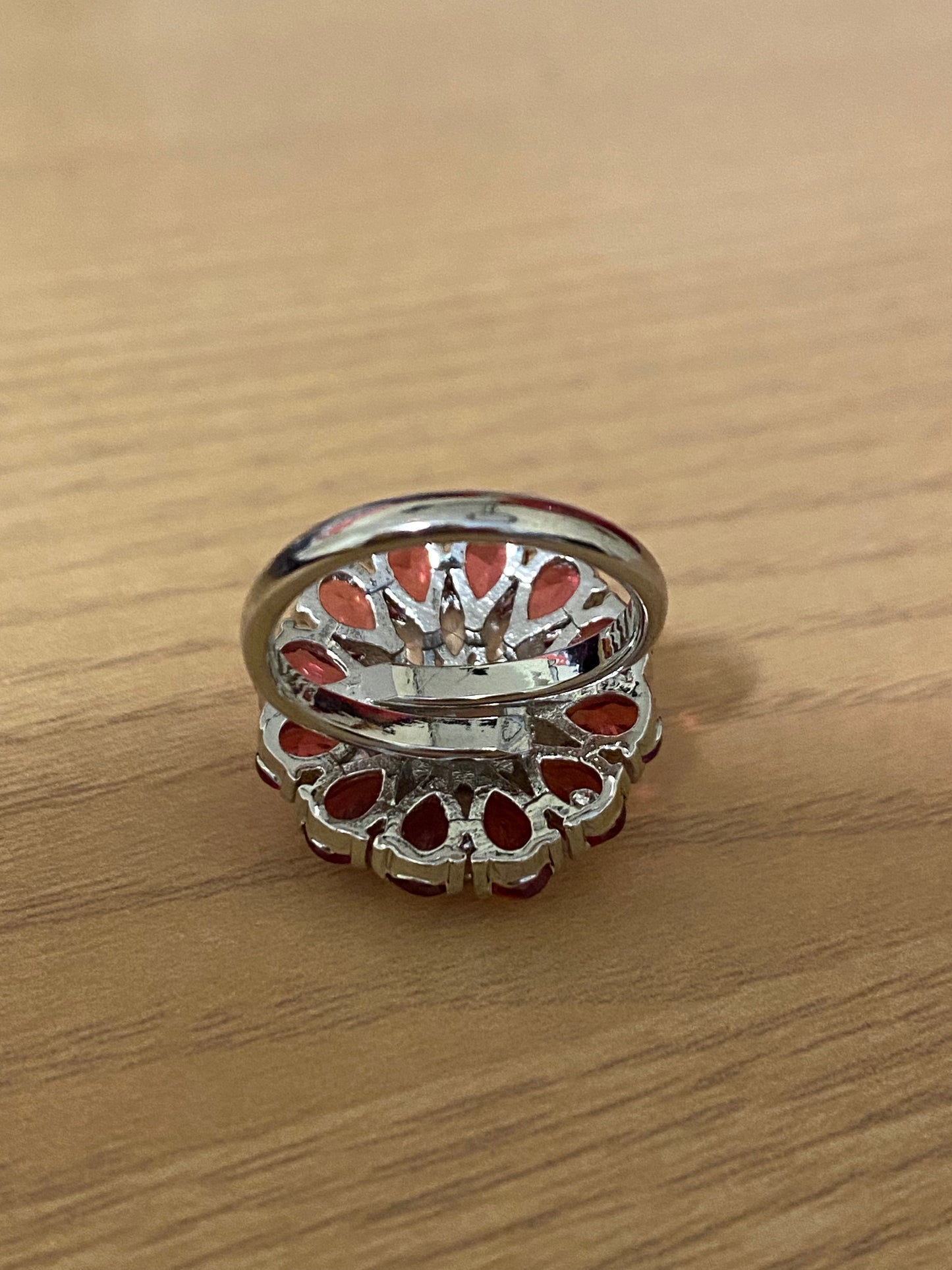 Ruby Color American Diamond Finger Ring