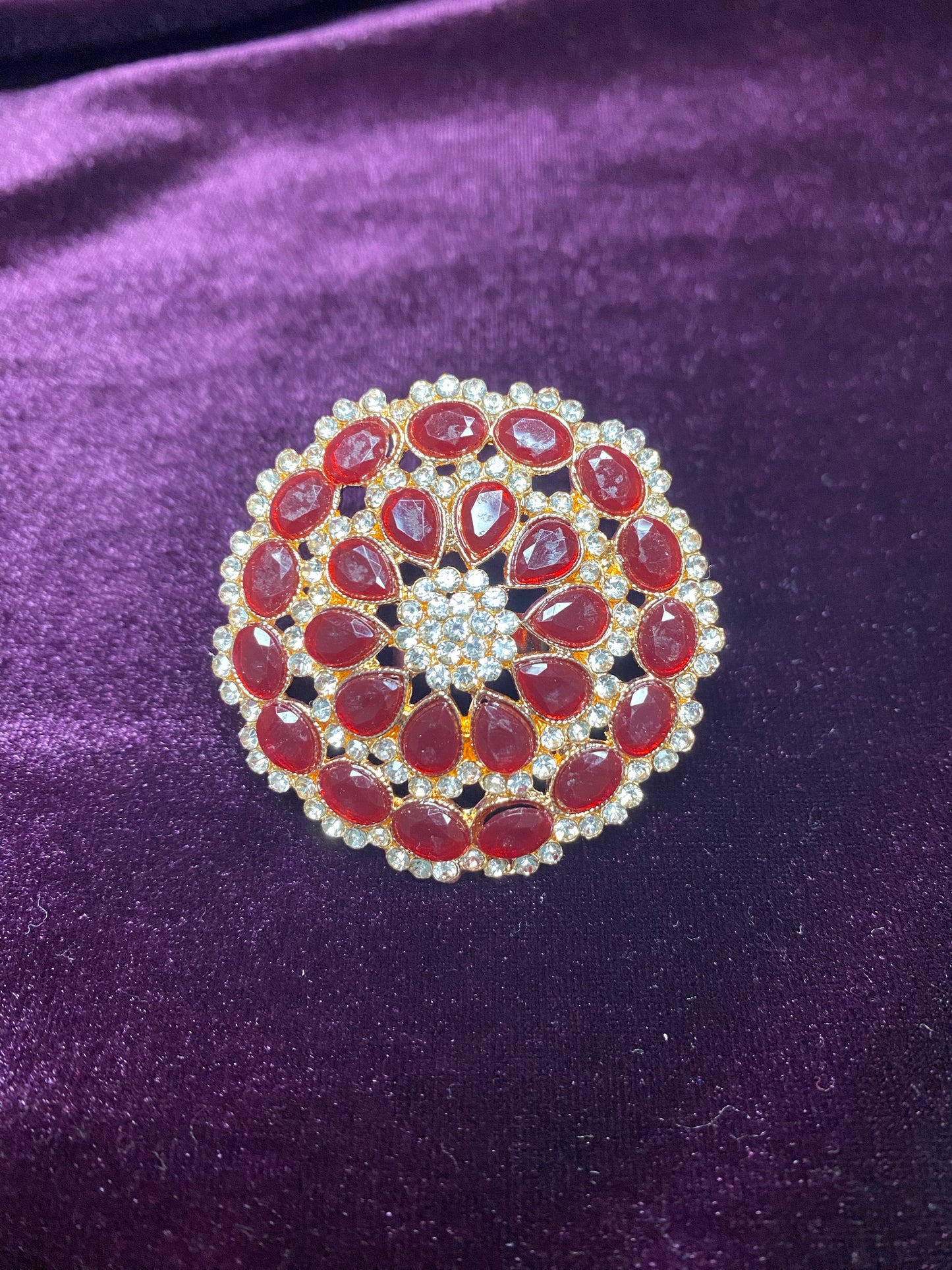 Stone and Faux Kundan Finger Ring | Big size