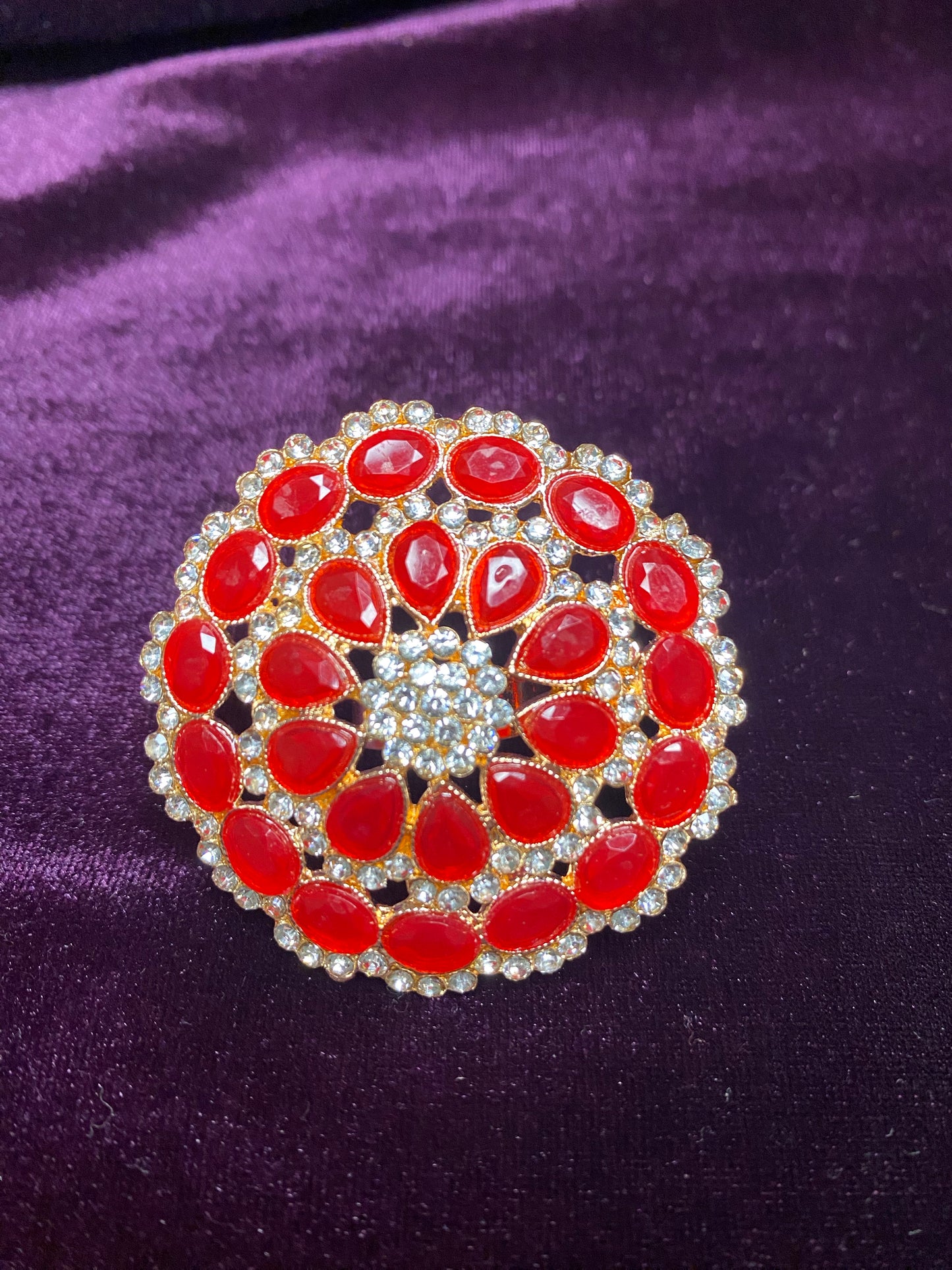 Stone and Faux Kundan Finger Ring | Big size