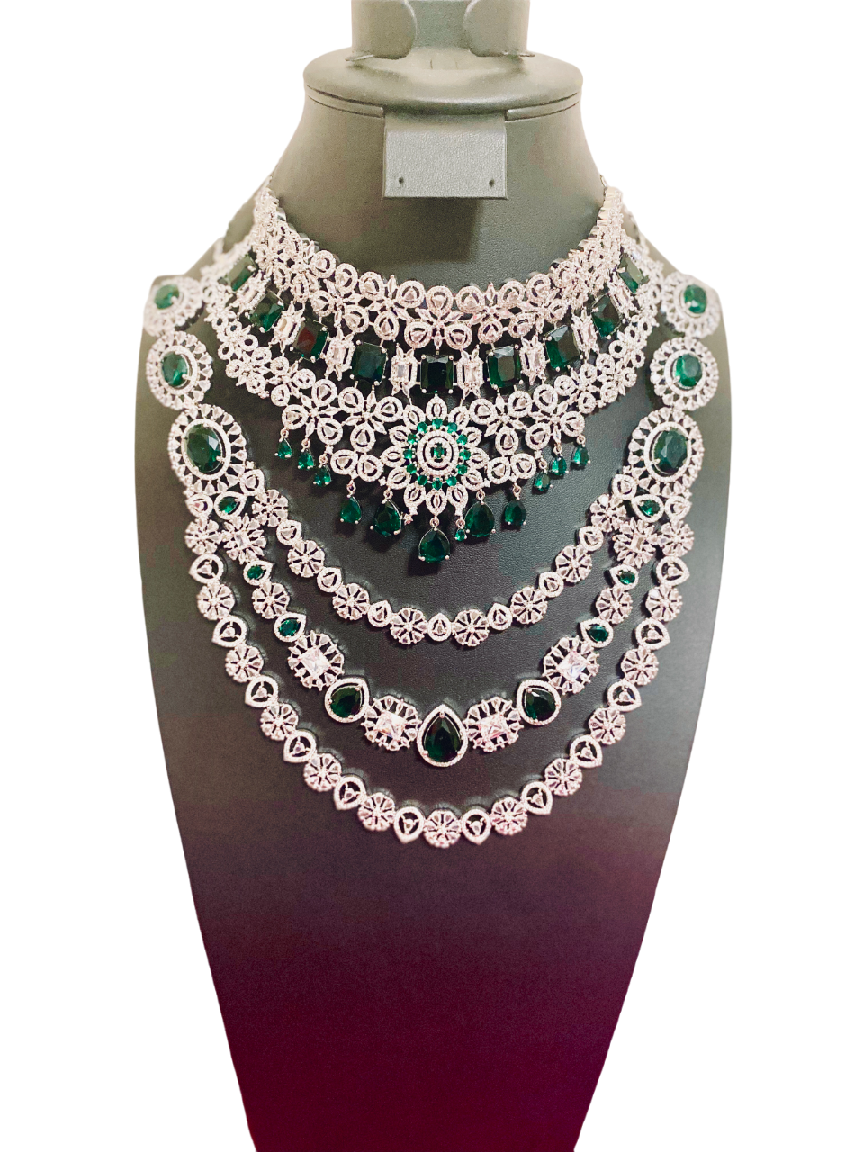 AD Multilayer Set| Rhodium Finish| Green