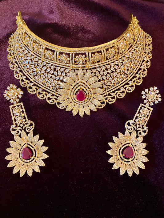 AD Bridal Choker| Golden Finish