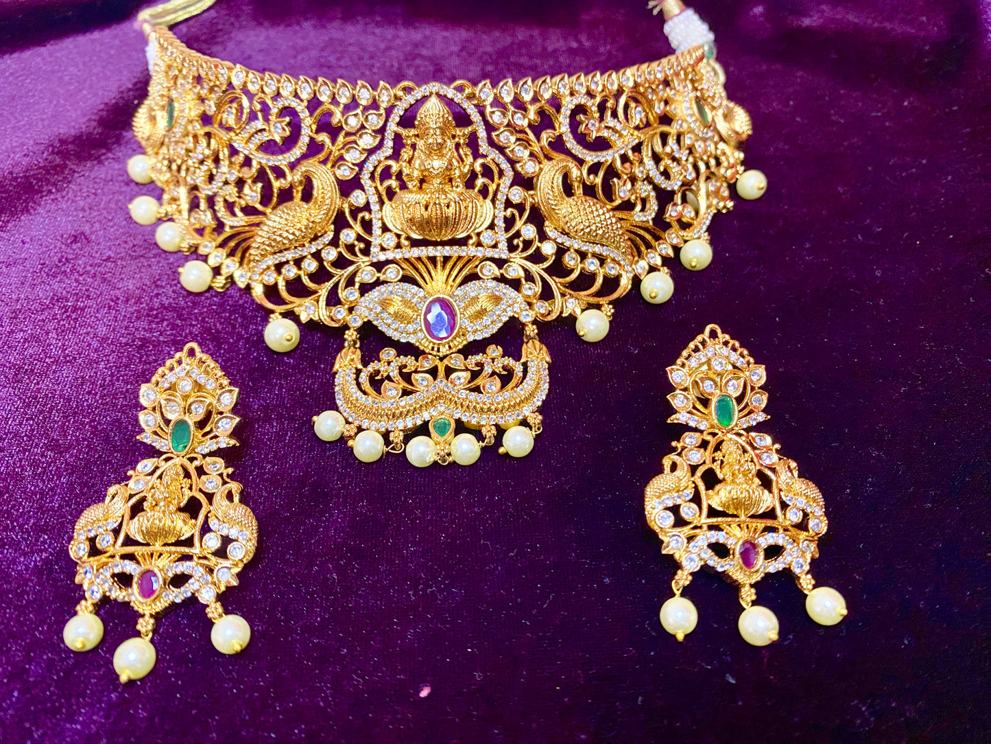 Matte Finish Choker | Temple Laxmi Design