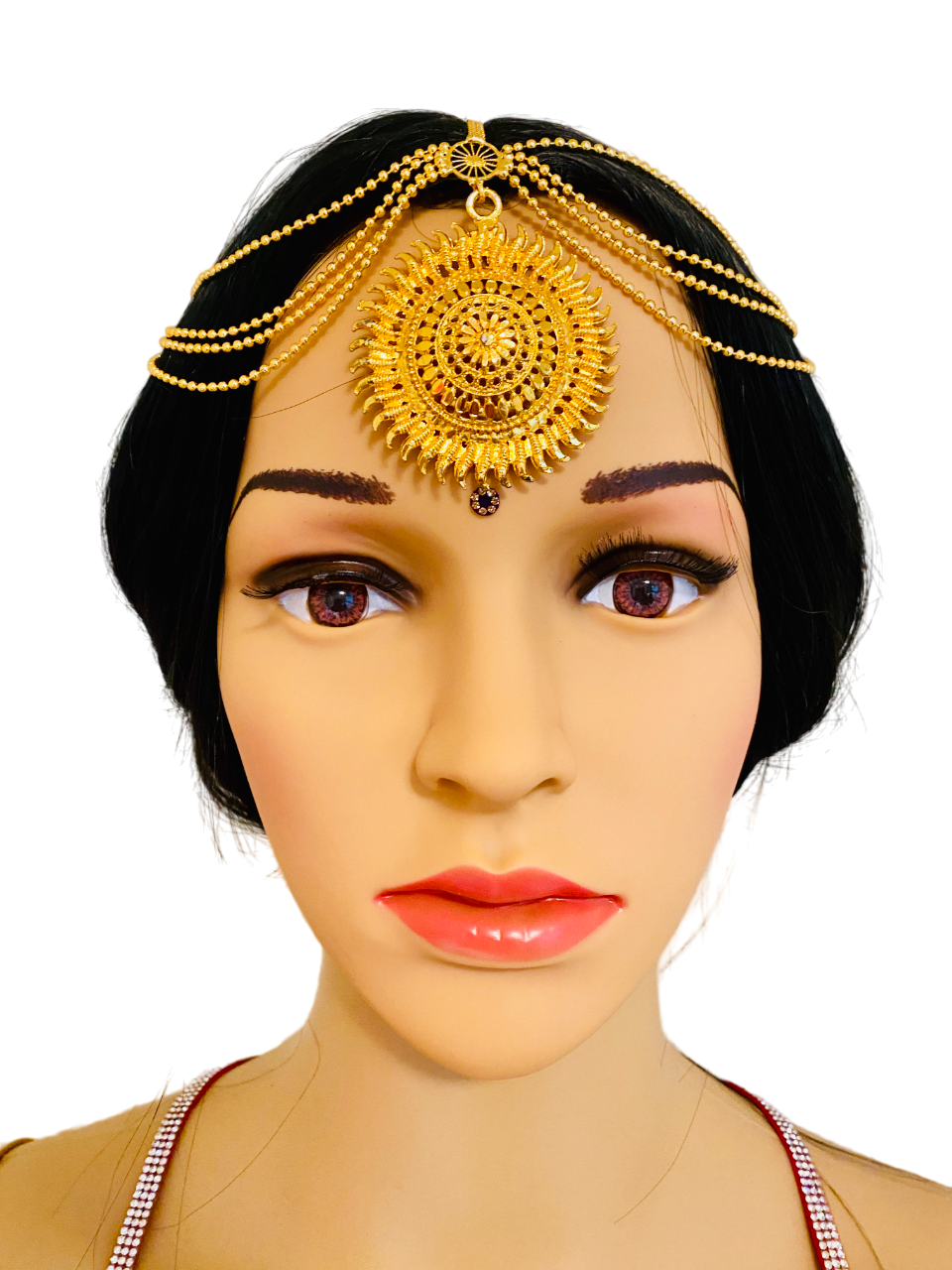 Gold Color Matha Patti - Set of 5