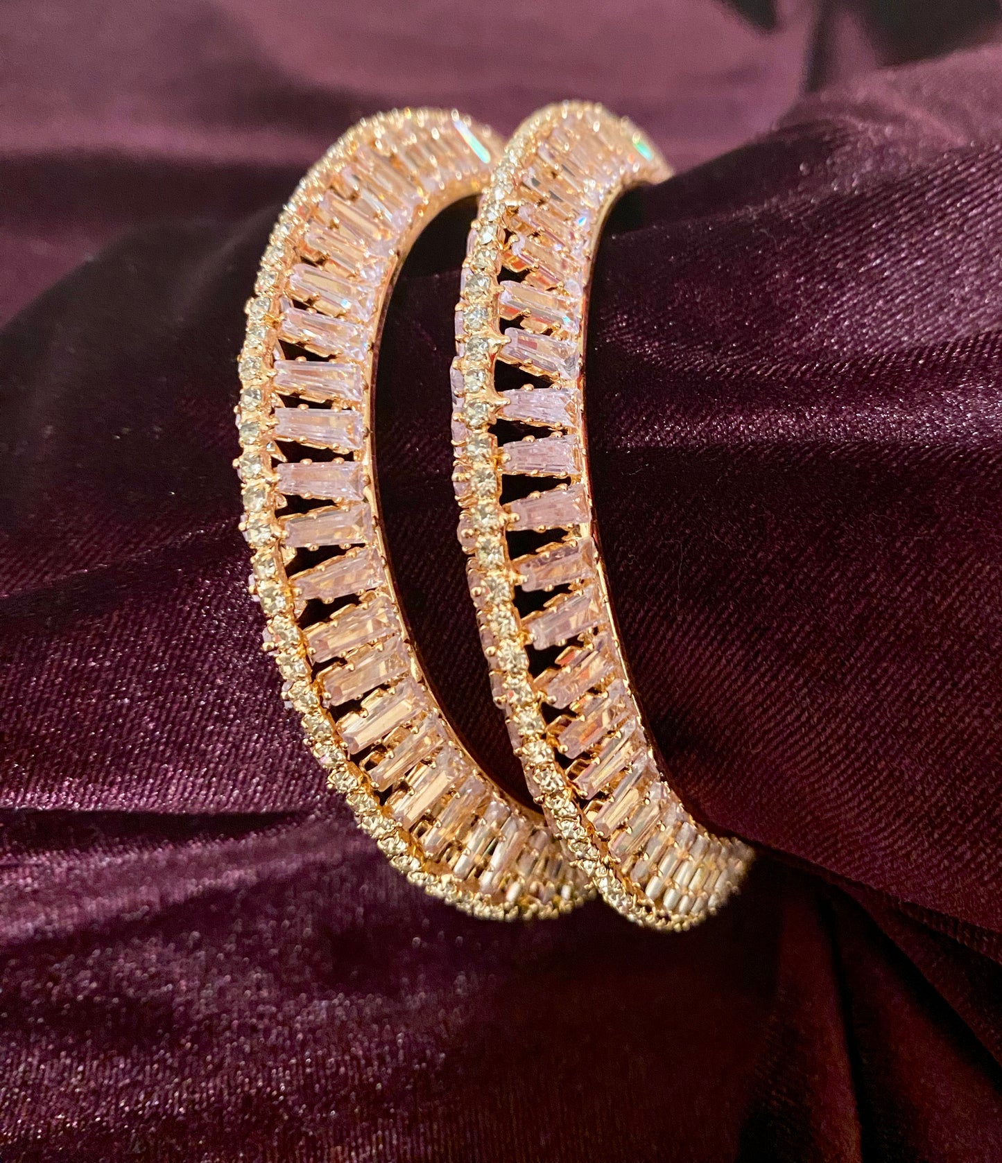 Rose Rodium AD Kada Bangles