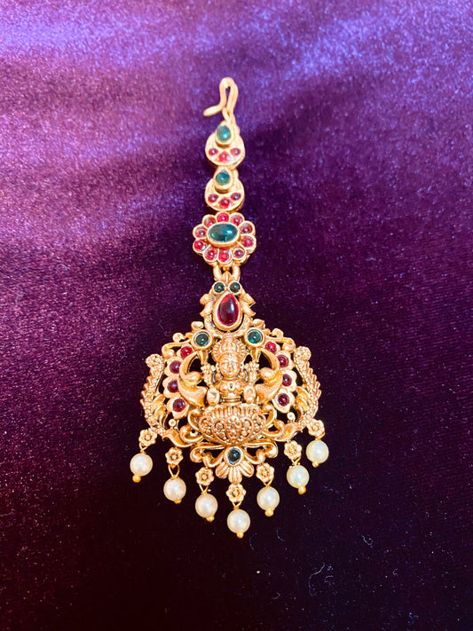 3D Laxmi Ruby Green Maangtikka