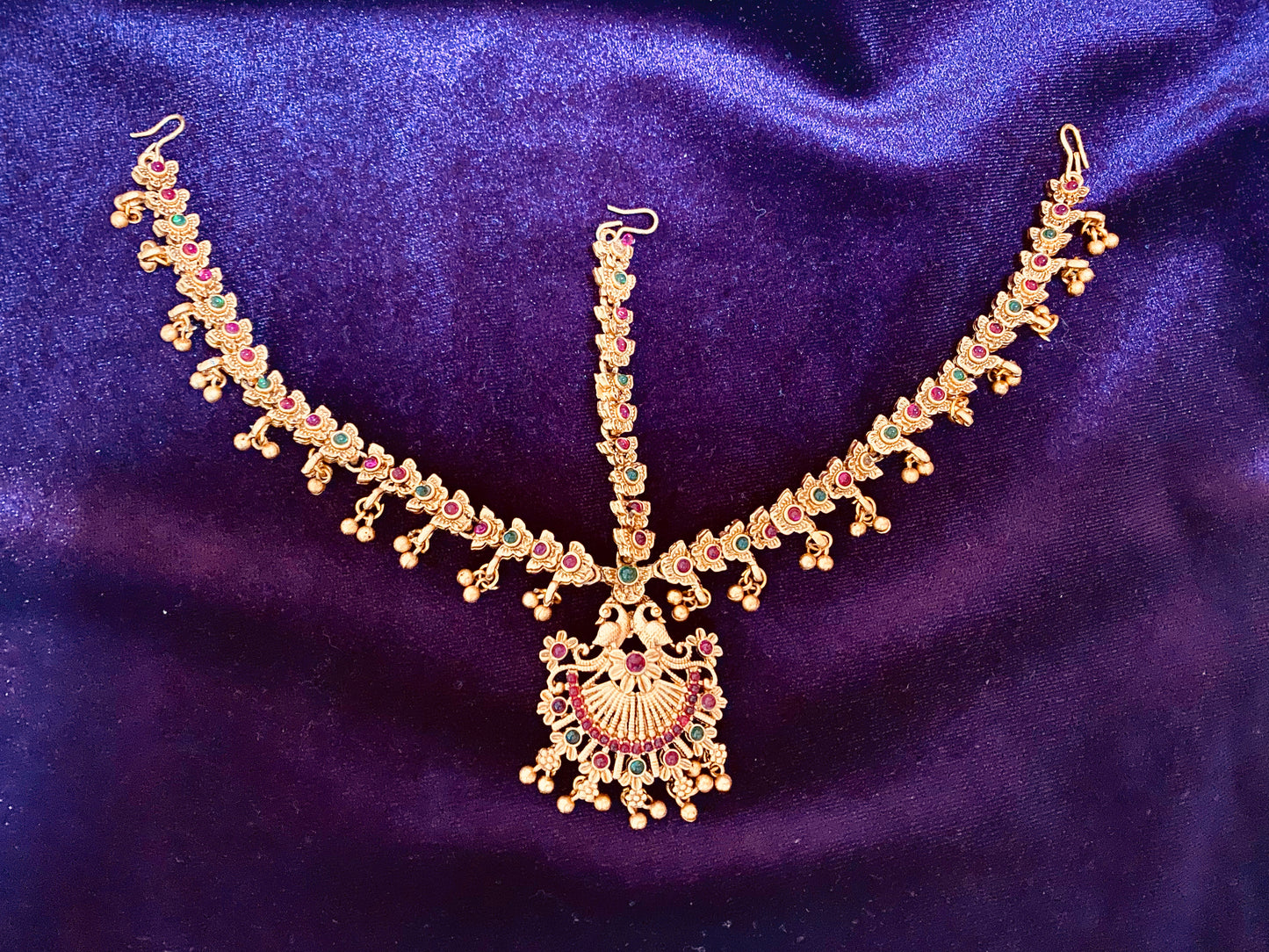 Ruby Green Peacock MathaPatti | Mangtikka