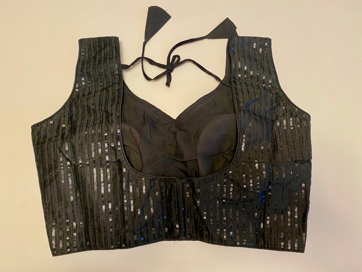 Black Sequin Readymade Blouse 36"-38"