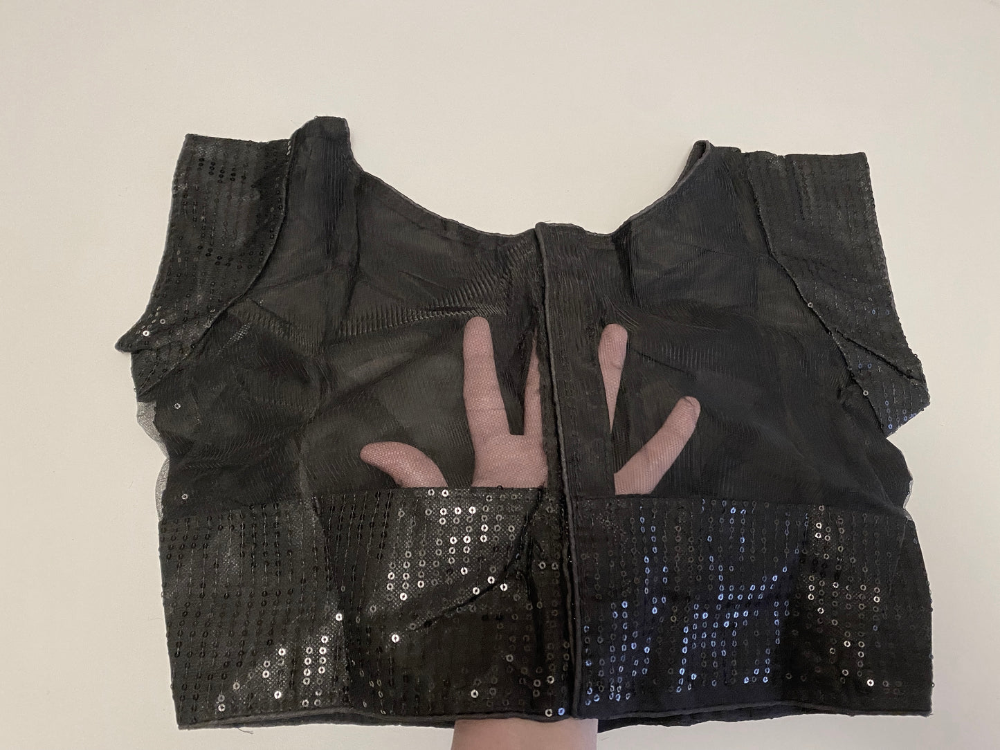 Black Sequin Boat neck Party Ready Blouse 36"-40"