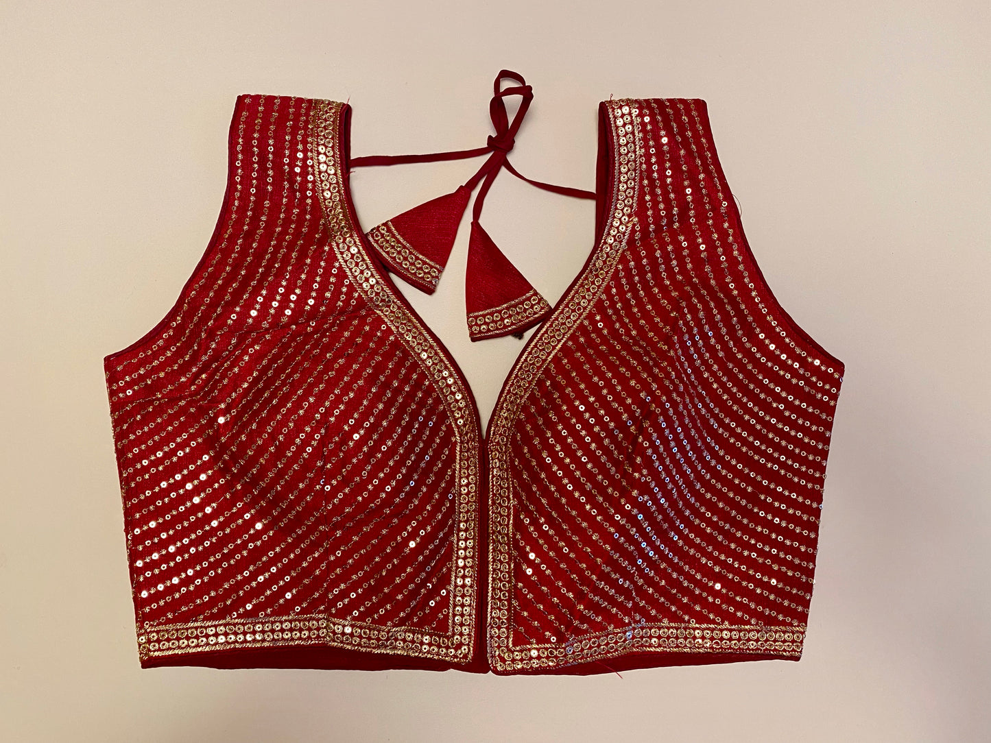 Maroon Sequin work Readymade blouse 36"-40"