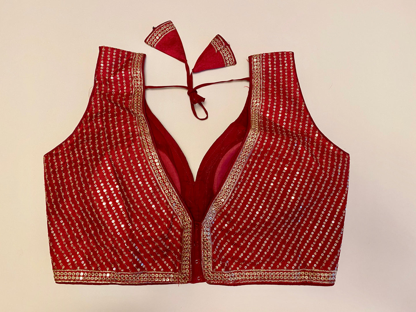Maroon Sequin work Readymade blouse 36"-40"