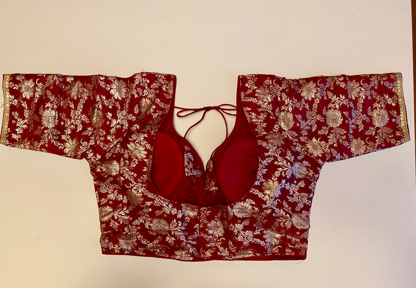 Maroon Brocade Ready Blouse 38"-40"