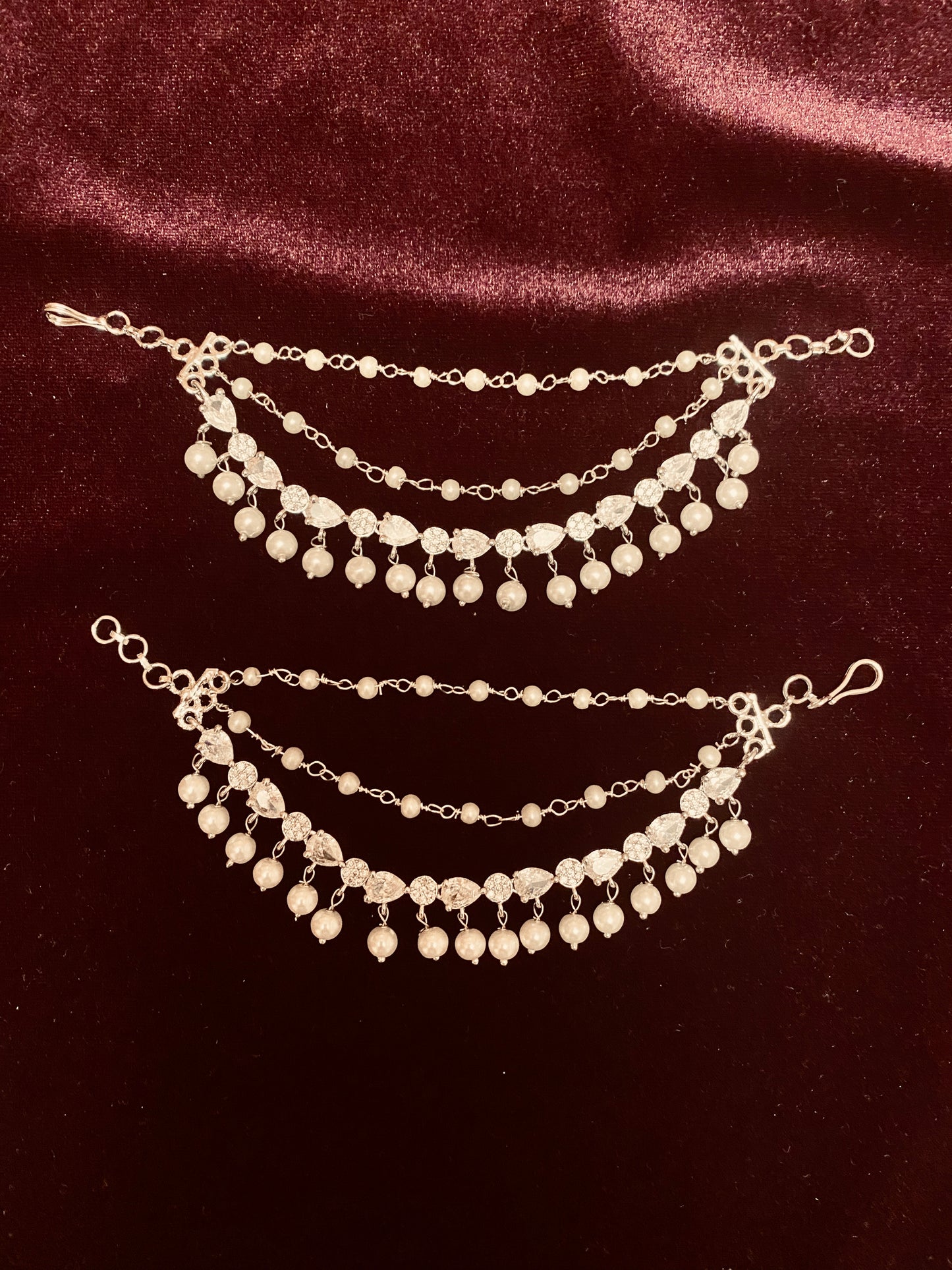 CZ Bridal Kanchain | AD Bridal Earchain