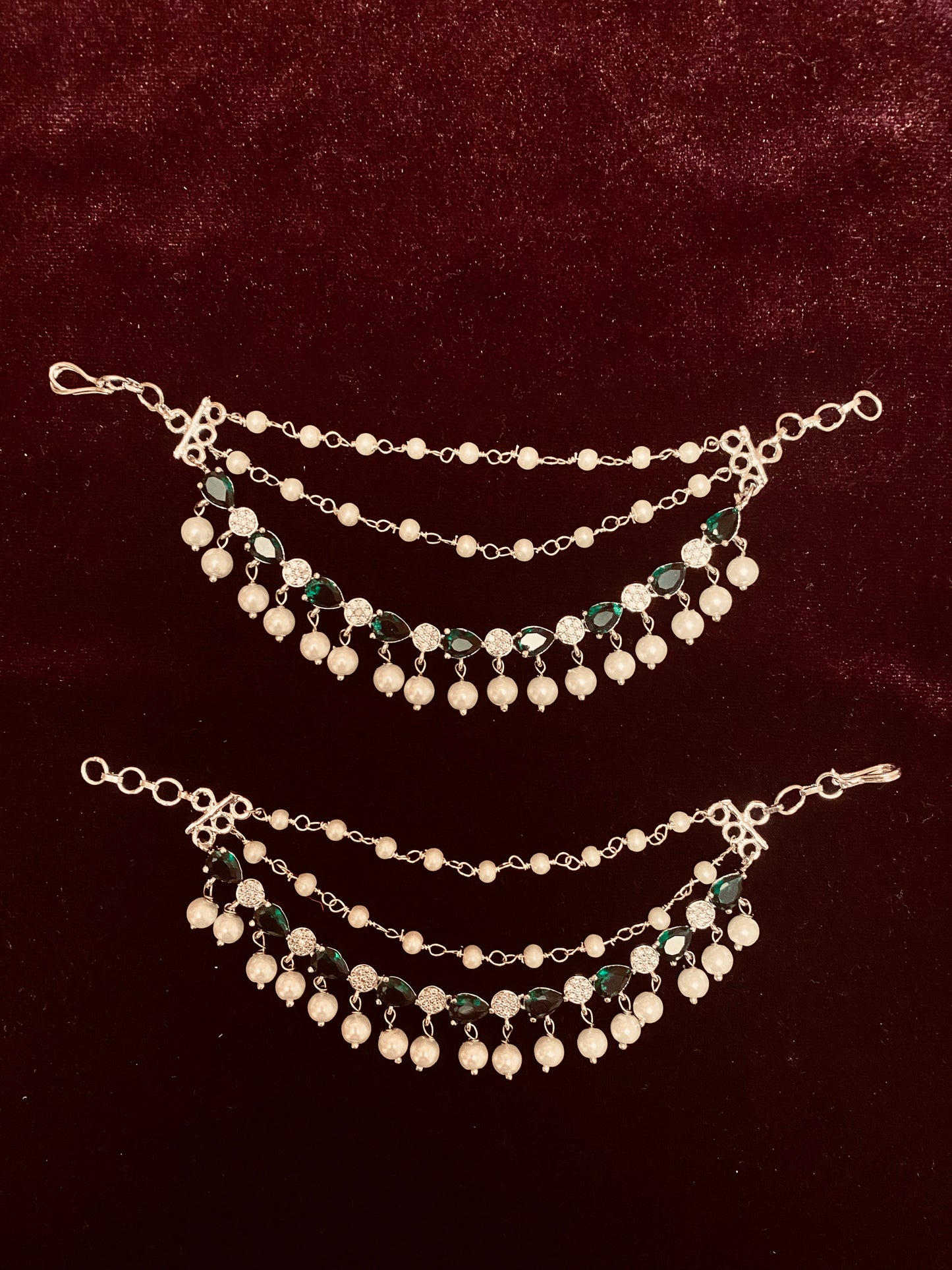 CZ Bridal Kanchain | AD Bridal Earchain