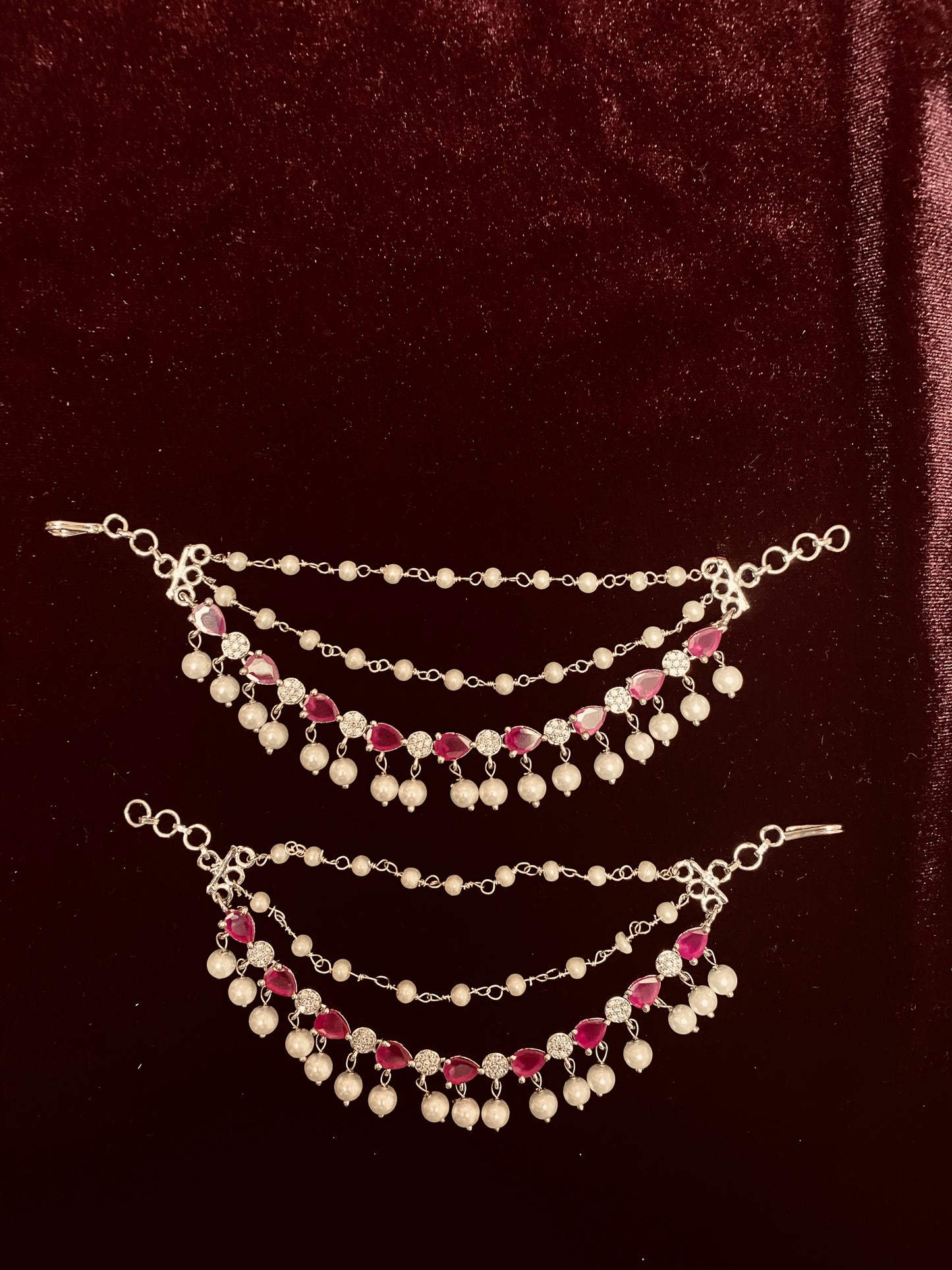 CZ Bridal Kanchain | AD Bridal Earchain
