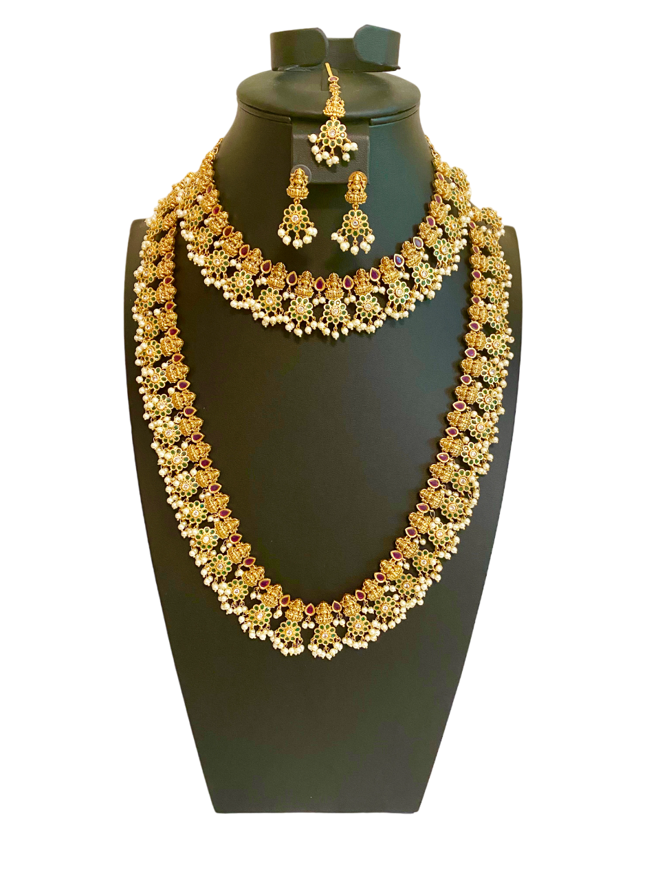 Srilakshmi Guttapusalu | Necklace | Mahalakshmi Necklace | 2024 Pearl Necklace | Ruby Emerald Necklace