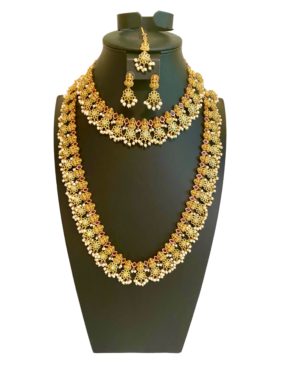 Ruby Green Laxmi Guttapusalu Necklace