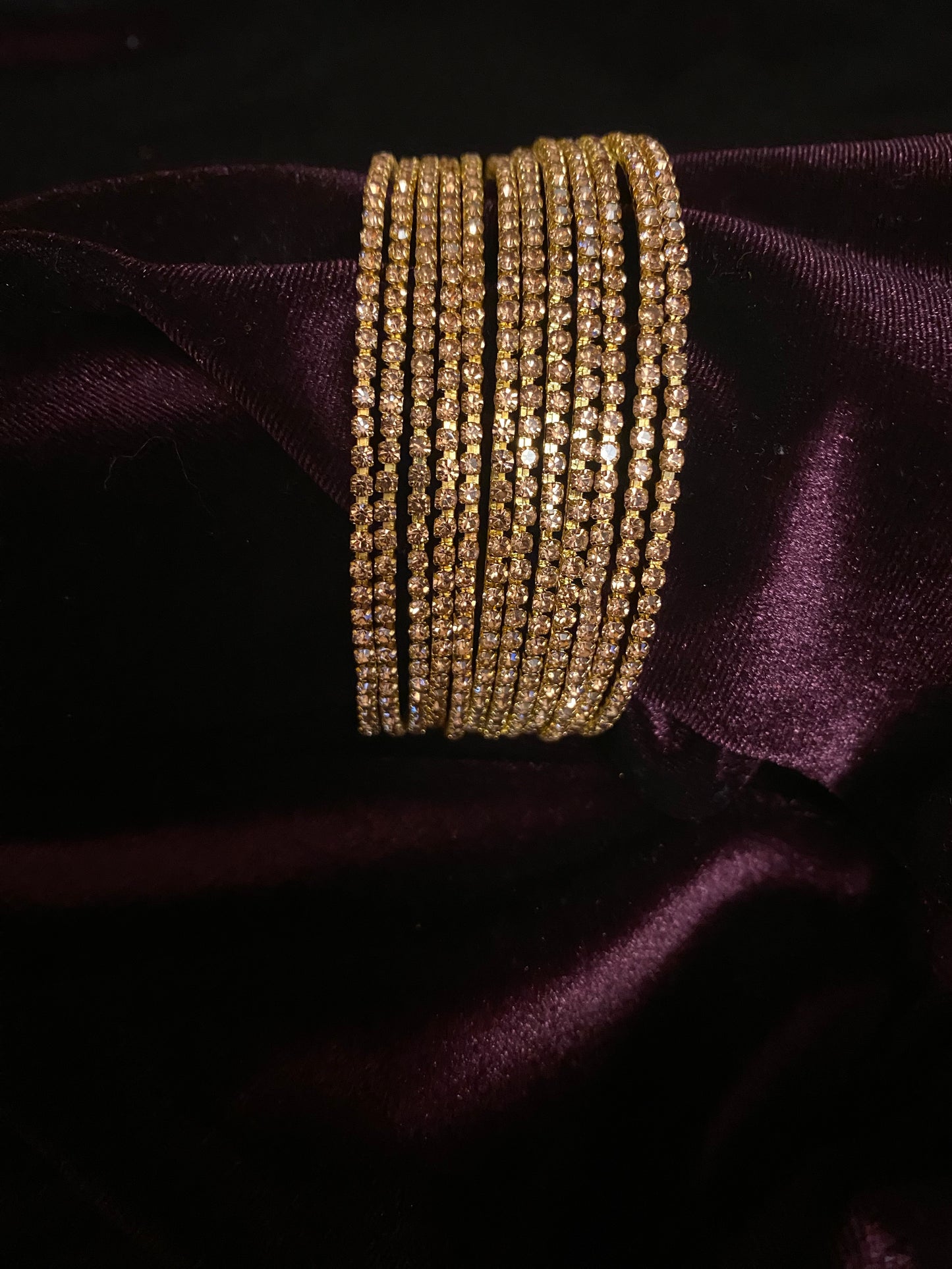Set of 12 Stone Metal Bangles Size -2.8